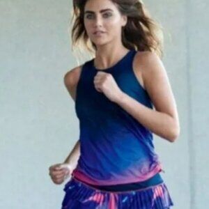 Lucky In Love top Tennis Tank Ultraviolet Illusion ombre navy/purple sz S